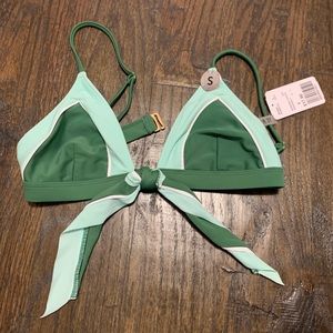 Color Block Tie Swimsuit Bikini Top